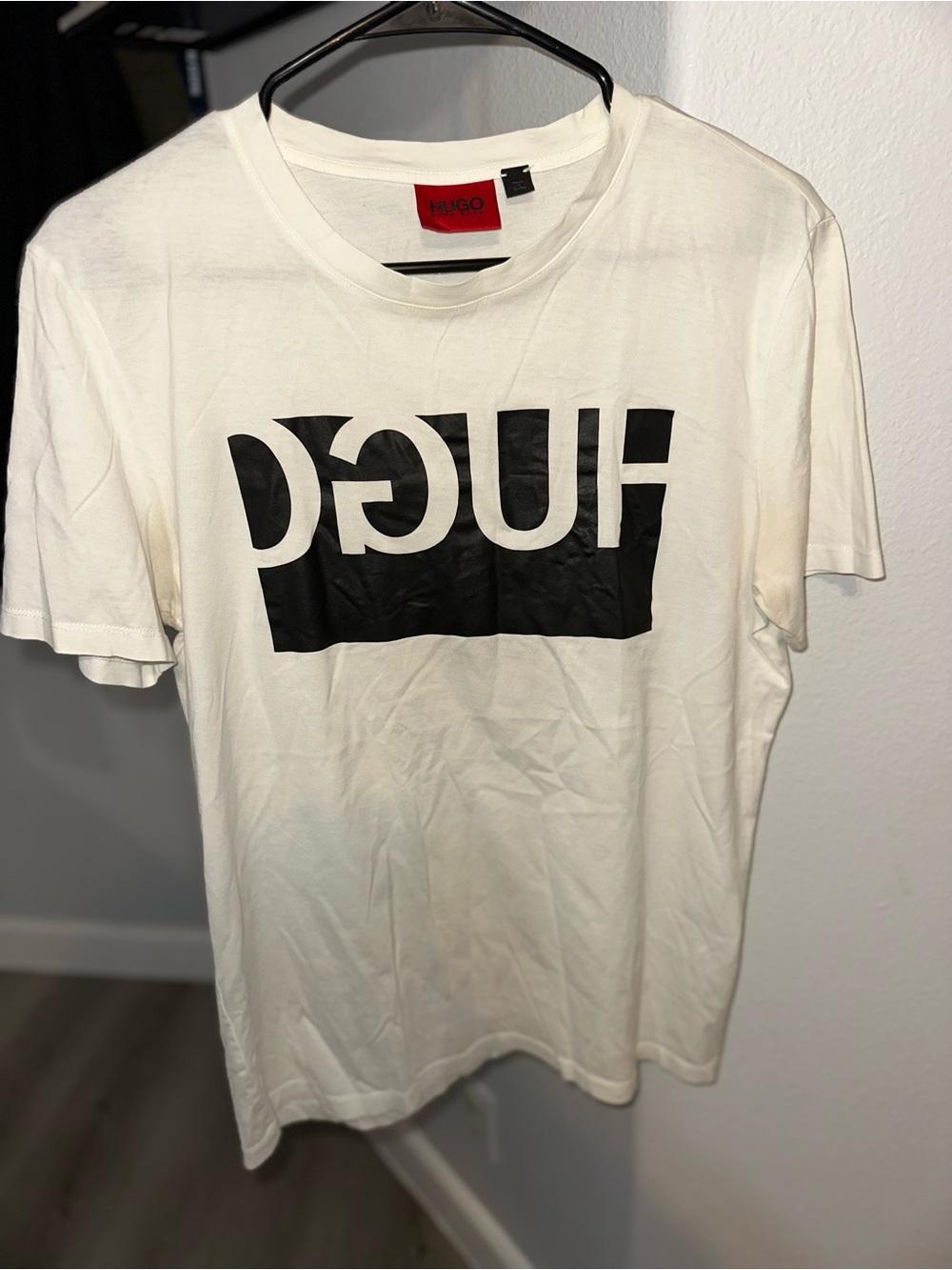 HUGO BOSS White Crew Neck Logo T-Shirt
